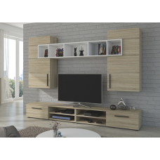 Living Wall Unit BELLA SO01 - OAK SONOMA Fronts Laminate / Body OAK SONOMA Laminate